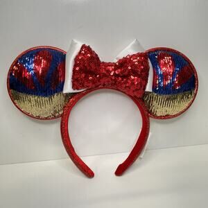 2024 Disney Parks Snow White Ears Headband Sparkle Sequins Authentic EUC